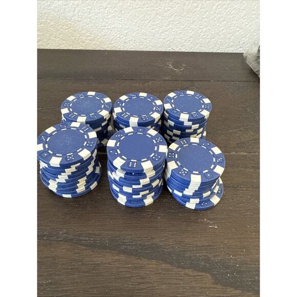 Other - Blue Poker Chips 58 Of Them Casino Gambling Chip